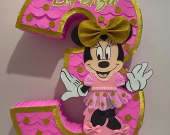 Piñata Minnie Mouse para fiesta de cumpleaños, 30"x20"x4"