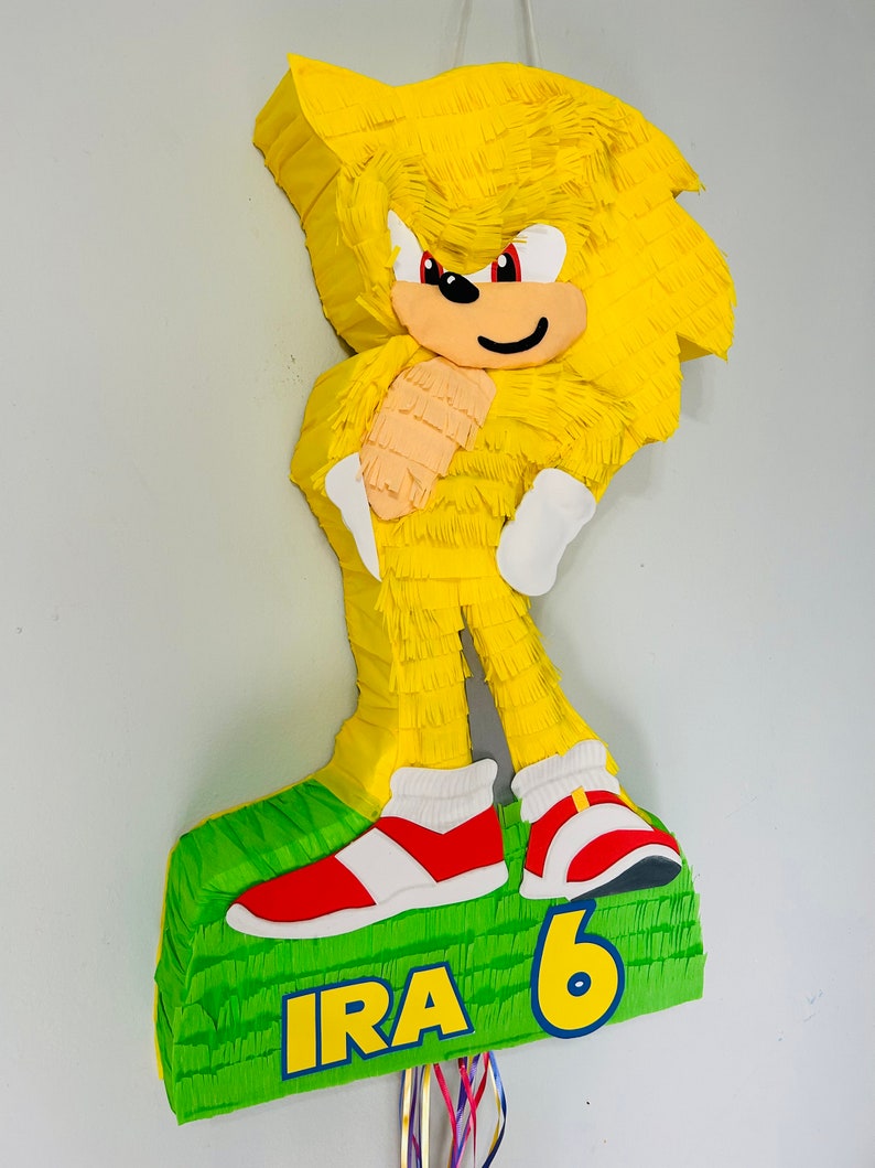 Piñata De Sonic Para Niños Y Niñas Fiesta De Cumpleaños Etsy