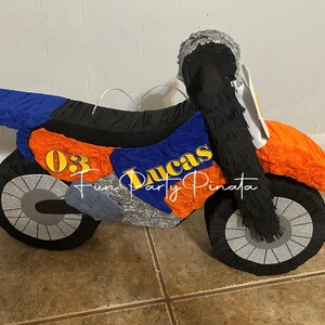 Beautiful Motorcycle Race Piñata for the Birthday Party, the ...