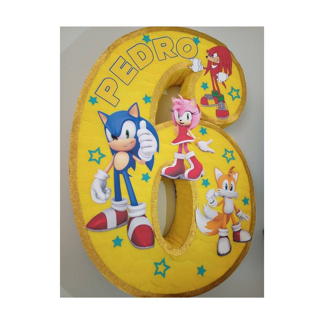 Piñata de sonic para niños y niñas fiesta de cumpleaños 