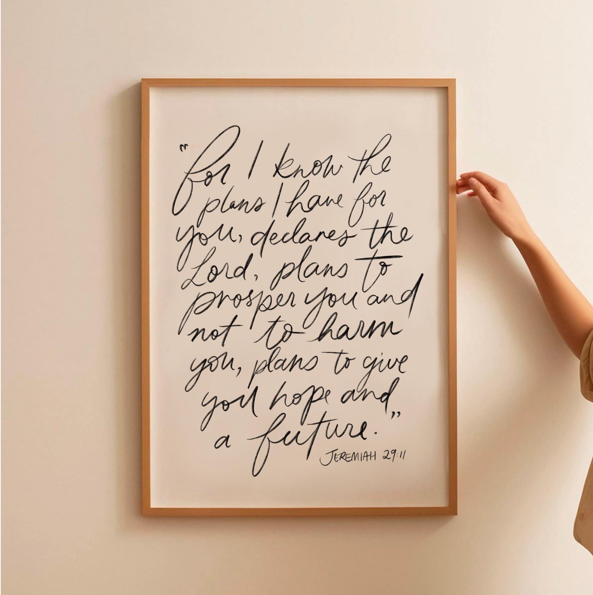 Jeremiah 29:11 Bible Verse Wall Art, for I Know the Plans I Have for ...