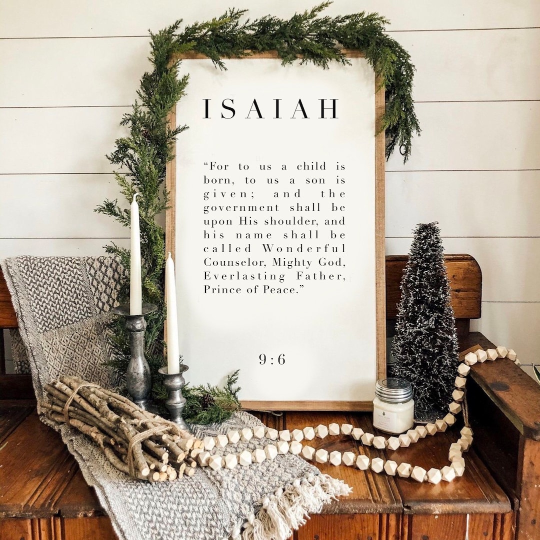 Christmas Wall Decor Christian Print Isaiah Bible Verse Living Room Christmas Art Festive