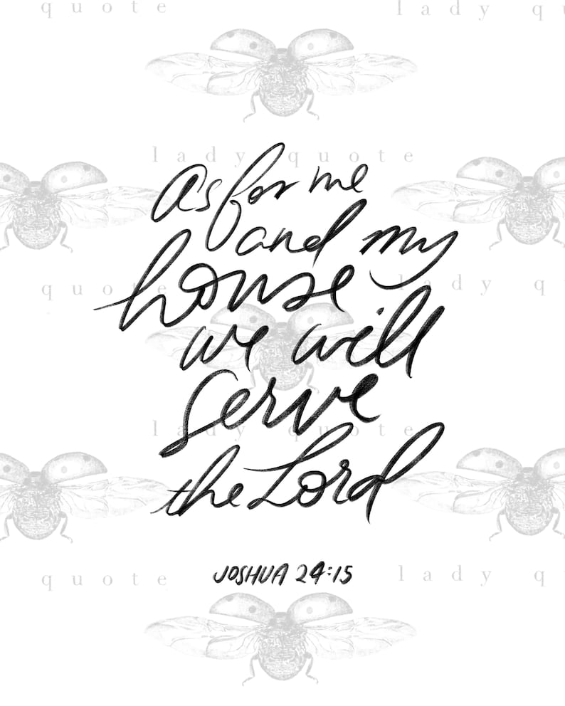 Joshua In Script Joshua 24:15 Calligraphy Print, Christian Home Decor (digital Download ...