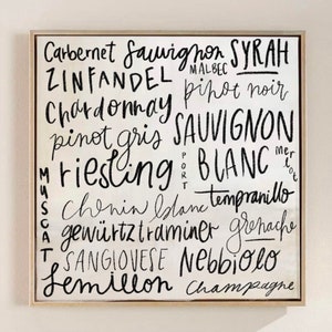 Wine Cellar Wall Art, Digital Print, Modern Home Kitchen Bar Decor, Viticulture Winemaking Lover Gift, White & Red Wine Types Poster, Cheers