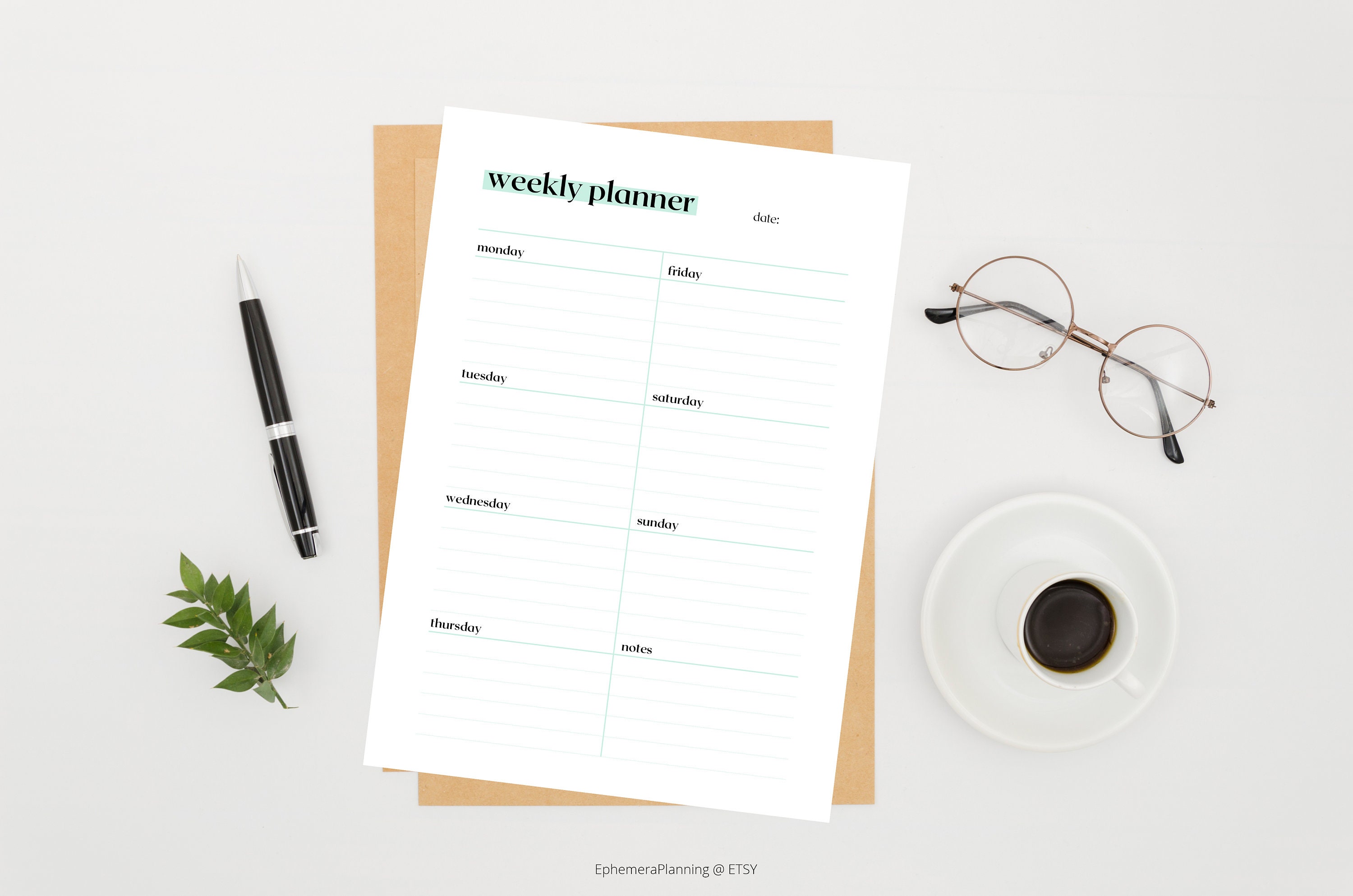 Weekly Planner Printable, Digital Weekly Planner, to Do List, Weekly ...