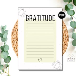 Fall Gratitude Journal Printable PDF Pages Daily Journal For Women Gratitude Template Daily Reflection Mindfulness Log Self-Care Planner