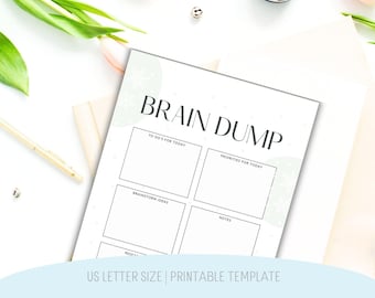 Brain Dump Planner Printable: Priority Matrix, To-Do List (PDF)