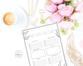 Brain Dump Planner Printable: To-Do List, Priority Matrix (A4, A5, Letter Size) (PDF)
