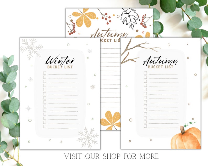 Bucket List Printable Template Bucket List Journal Winter Bucket List Winter Fun Activities ...