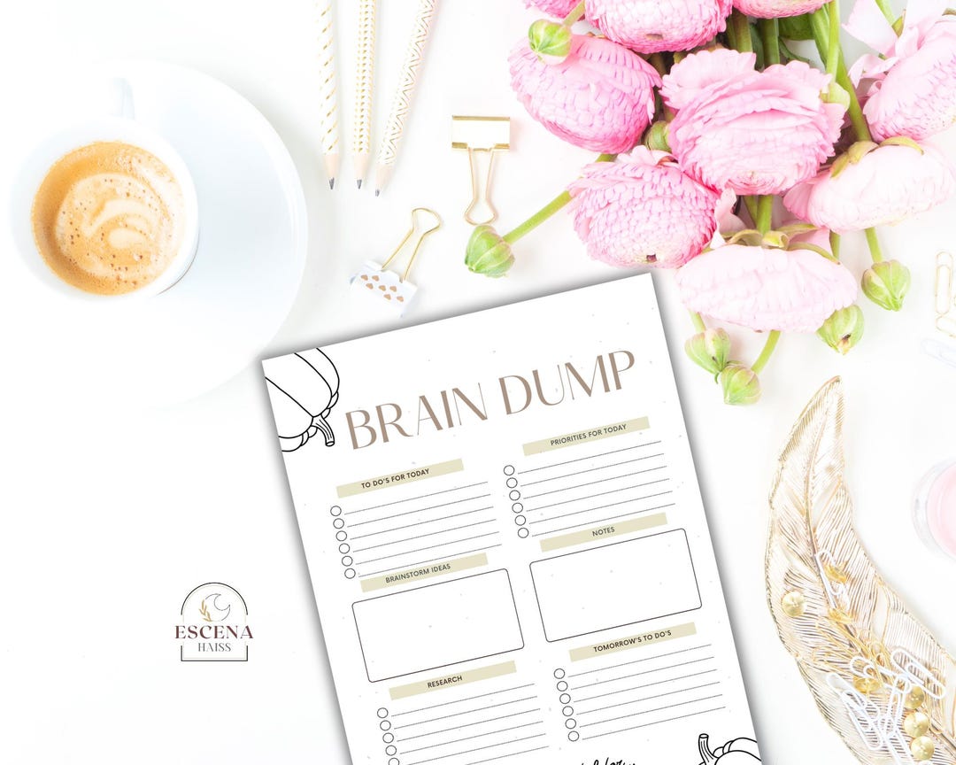 Brain Dump Printable: to Do List Planner (letter/a4/a5) (PDF) - Etsy