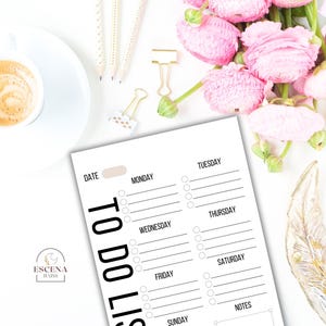 Weekly task list, Weekly Planner Printable To Do List, Minimal Weekly Schedule,Weekly Task List Template,Weekly Planner,Productivity Planner