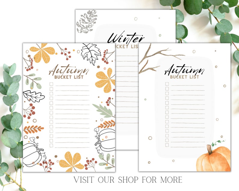 Winter Bucket List Printable Journal Template Winter Activities Checklist Winter to Do List ...