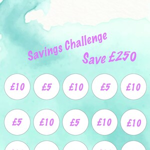 Money saving challenge digital download 250