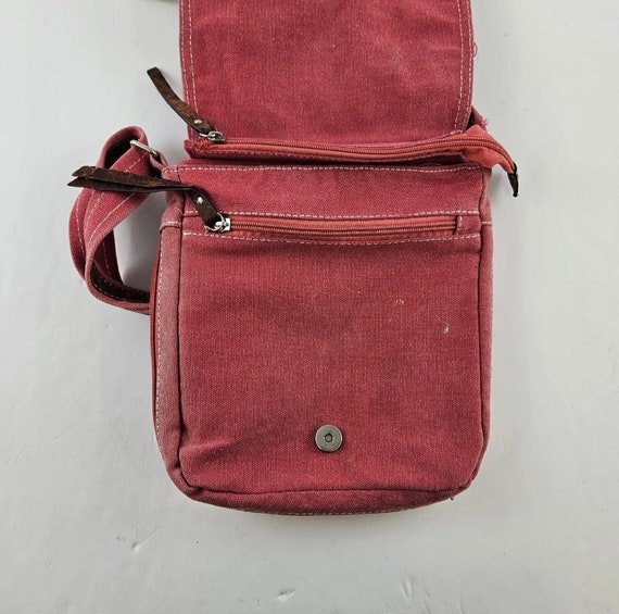 Red Brown Denim Shoulder Bag Lace up Sneaker Deta… - image 6