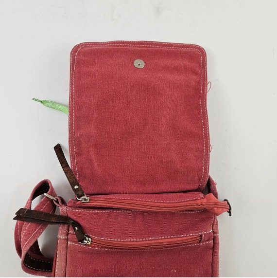 Red Brown Denim Shoulder Bag Lace up Sneaker Deta… - image 7