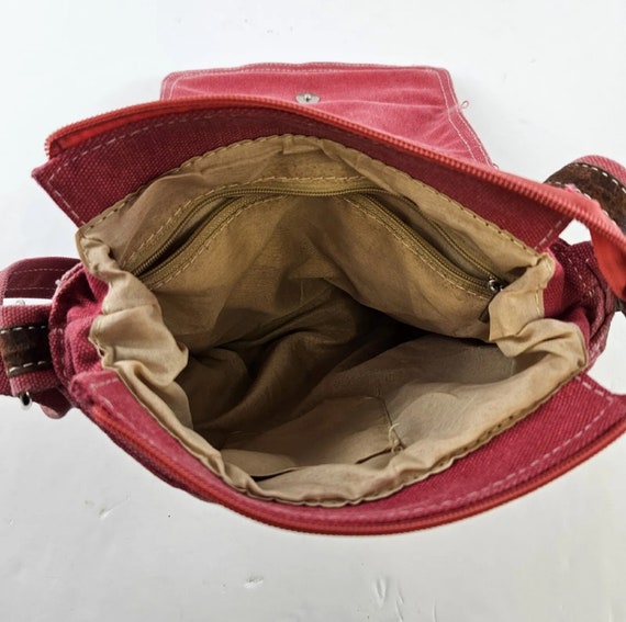 Red Brown Denim Shoulder Bag Lace up Sneaker Deta… - image 5