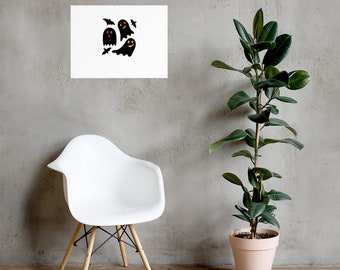 Halloween Poster With Little Ghosts