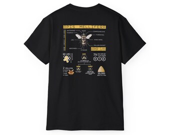 Apis Mellifera Bee Anatomy T-Shirt, Unisex Apiarist Beekeeper Apparel