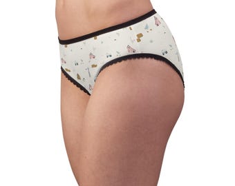Farmhouse Barn Tractor Print Women's Briefs – Pastel Countryside Underwear