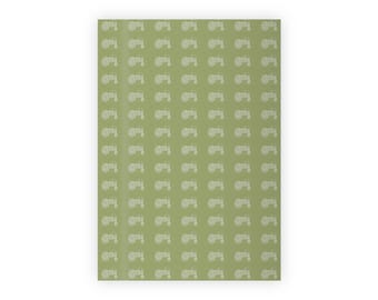 Green Tractor Pattern Gift Wrap Roll — Farm-Themed Wrapping Paper for Country Lovers
