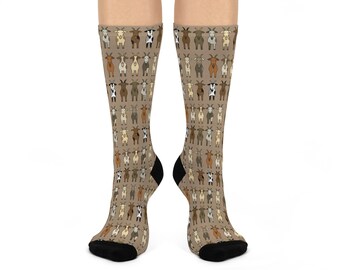 Goat Print Cushioned Crew Socks – Comfortable Animal Lover Footwear