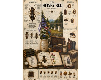 The Honey Bee Illustration Puzzle 1014-piece | Educational Honeybee Chart