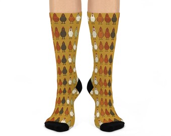 Chicken Crew Socks – All-Over Print, Cushioned Comfort, Animal Lover Gift