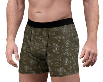 Honeybee Anatomy Men's Boxer Briefs — Scientific Bee Diagram Print