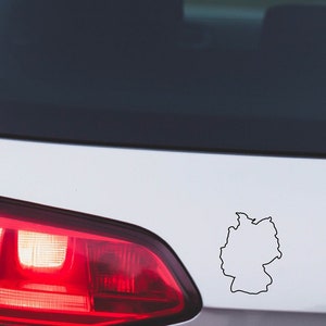 Silueta de Alemania | Alemania | Adhesivo permanente | Adhesivo de alta calidad | Resistente al agua | Pegatina para el parachoques | Coche | Pegatinas de motos
