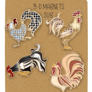 Motif coqs poulet Laser SVG PDF DCX modèle téléchargement numérique instantané. Décoration murale poulet découpée au laser