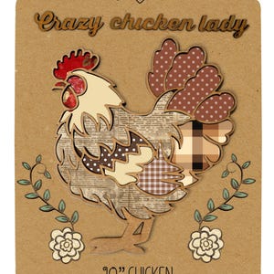 Fichiers découpés au laser poulet svg. Fichiers de machine laser à téléchargement instantané.  Limes laser compatibles glowForge et Lightburn. Déco enseigne femme poulet