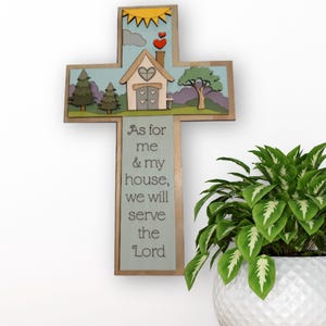 Decoración de pared cristiana 3D, juego de manualidades de madera cortada con láser sin pintar/Juego de 9 piezas de versículos bíblicos cruzados para decoración del hogar/juego de decoración de madera para el hogar DIY