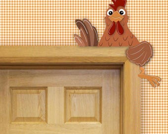 Farmhouse Chicken Over-the-Door Decor SVG Laser Cut File
