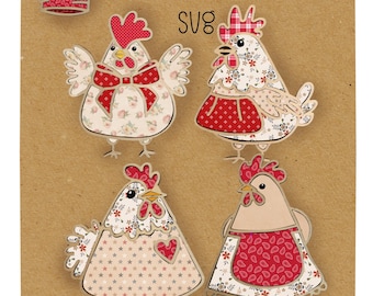 Kitchen Chickens , Hens with Aprons Laser SVG PDF DCX pattern digital download instant. Chicken Farm Fresh laser wood cut design pattern