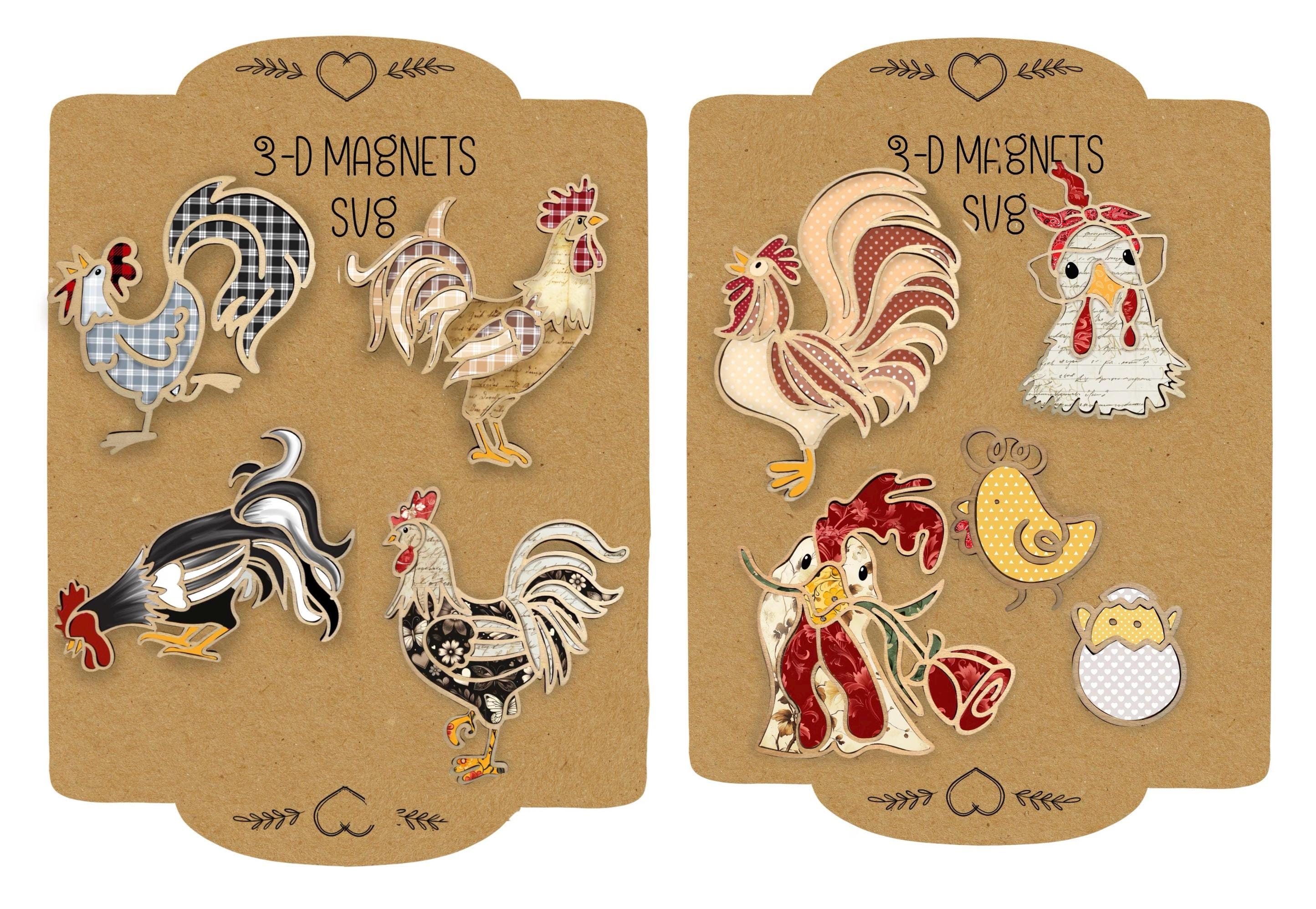 Rooster Chicken Laser Cut Pattern (SVG, PDF, DCX) – Wood Wall Decor ...