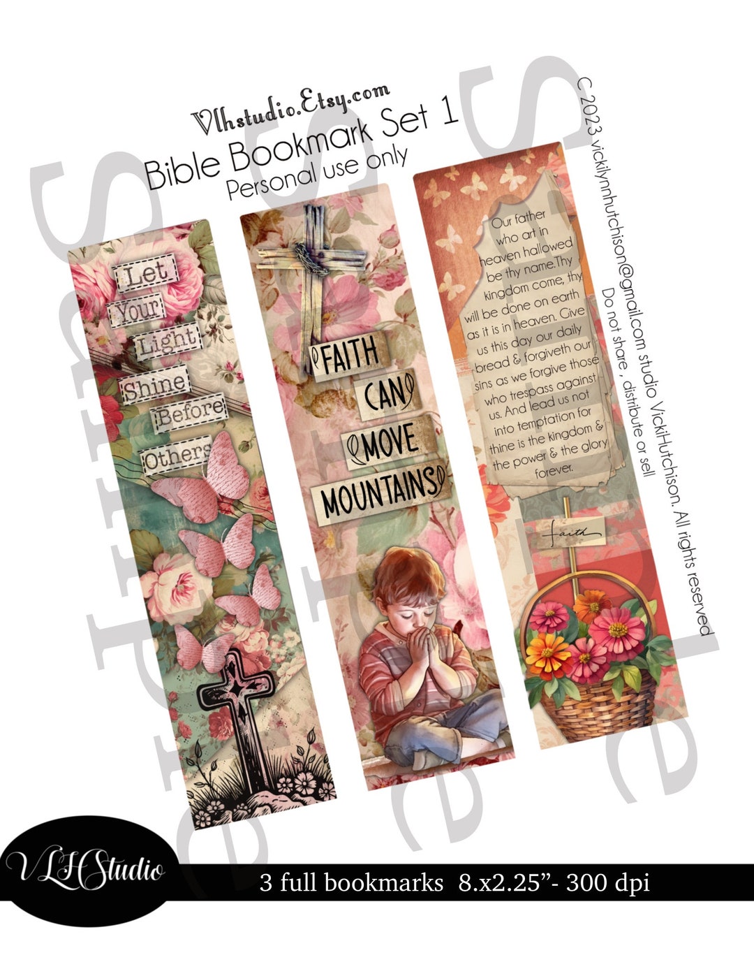 Beautiful Bookmarks Printable Digital Collage Sheets bookmarks Book ...