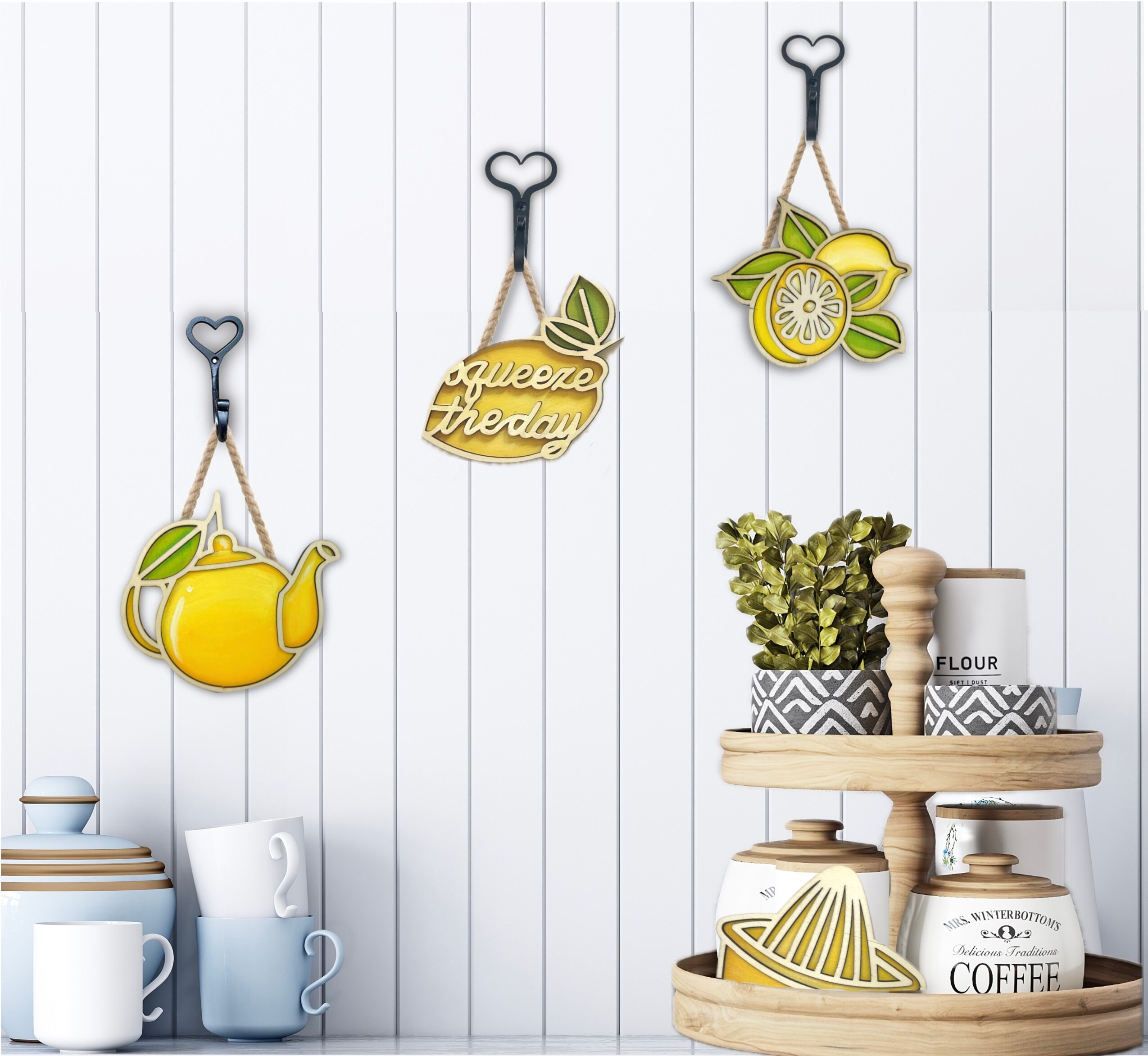 Lemon Magnets Lemon Themed Magnets SVG, Laser Cut Files, Kitchen Decor (digital ...