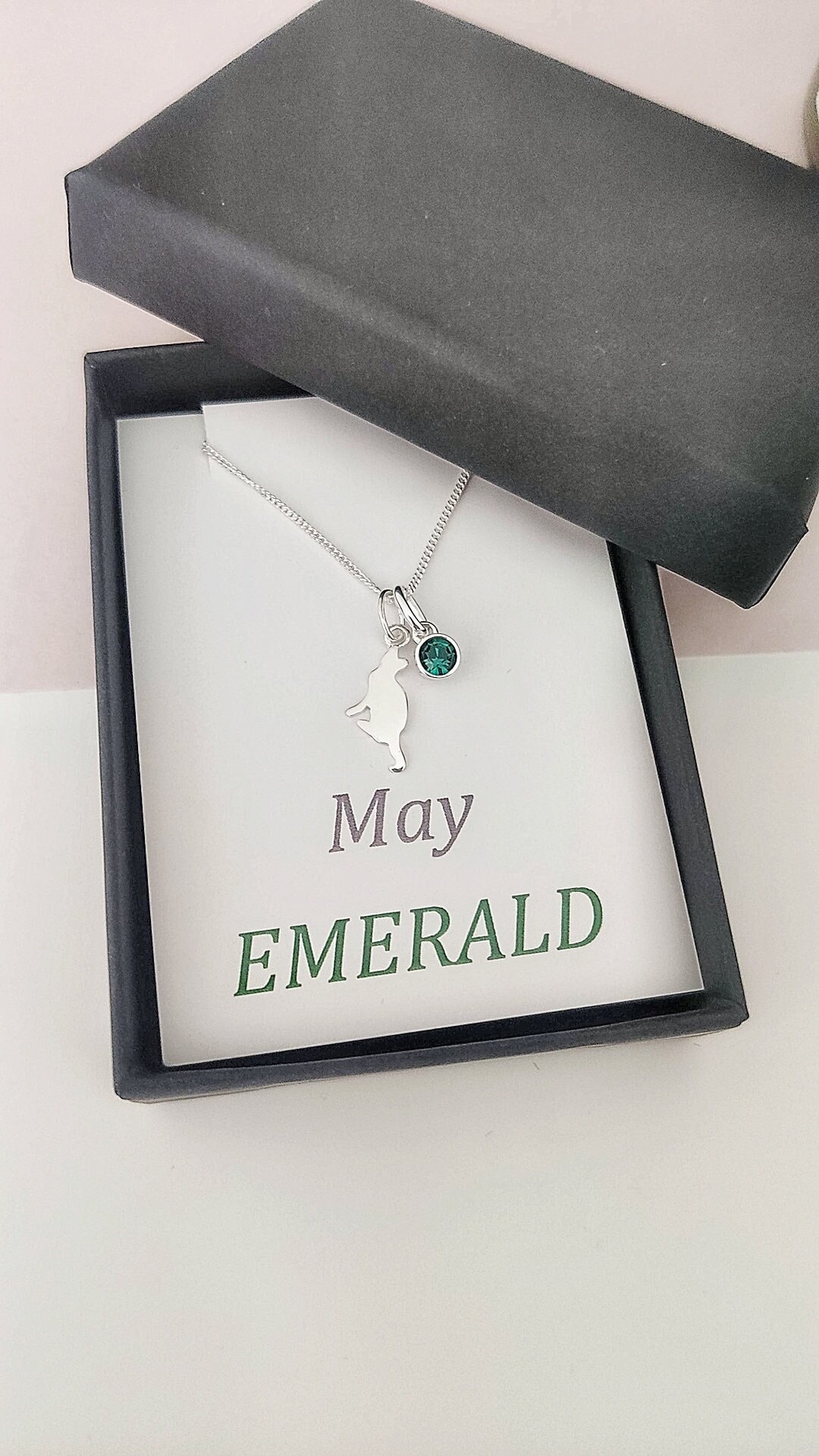 Cat necklace, Cat lovers gift, Gift for cat owners, Personalised birthstone necklace, cat charm necklace, Silver Cat, Pet memorial necklace
