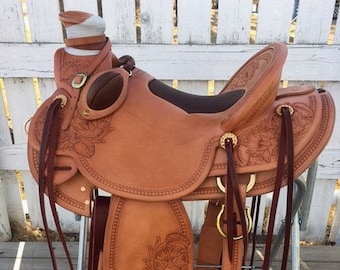 Padded Western Big Horn Saddle - 16 inch Pleasure Trail