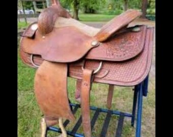 Natural Eco Leather Western Saddle 16'' - Horse Pleasure Trail