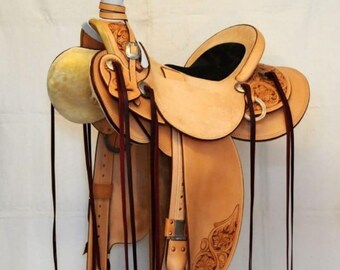 Western saddle 16 "inches horse saddle colour light chestnut pleasure trail all sizes available / free ship