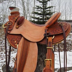 Western roper padded seat colour chestnut with brown eco leather size 16&#39;&#39;in pleasure trail all sizes available / free ship