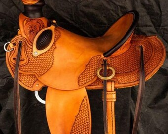 western horse saddle 16'' inches  Eco- leather colour chestnut pleasure trail all sizes available / free ship