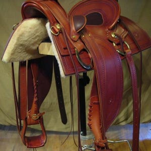 Handmade&#39;&#39; Western Roper Saddle with Padded Seat | Brown Color | 16&quot; Eco-Leather Horse Saddle| &#39;&#39;Equestrian&#39;&#39;
