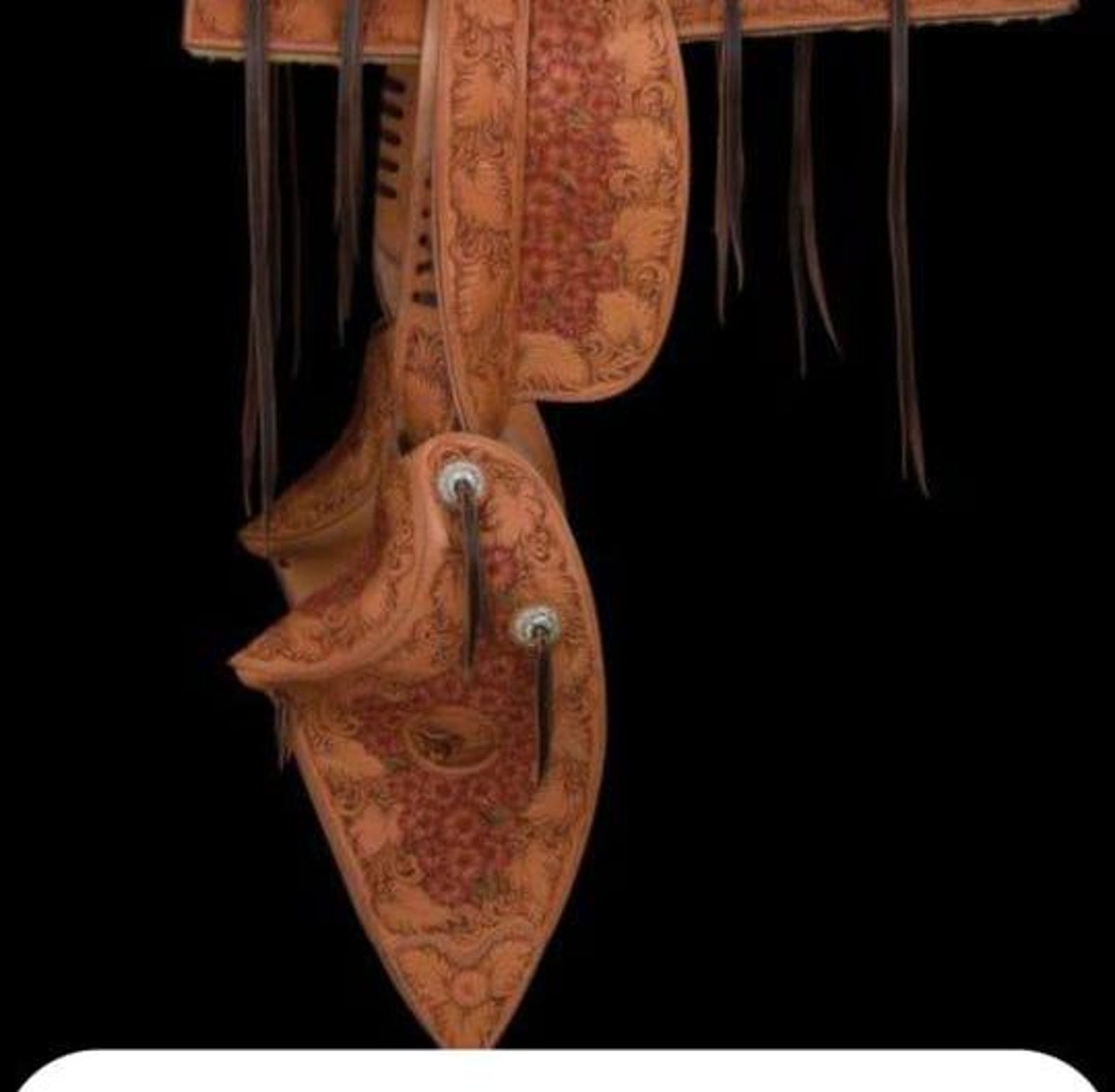 Western Selle 16  - Sur Cuir Écologique Buffalo Marron Avec Tambour