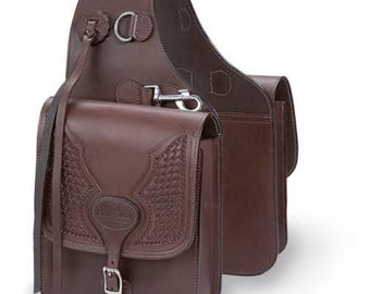 Leather saddle bag colour brown