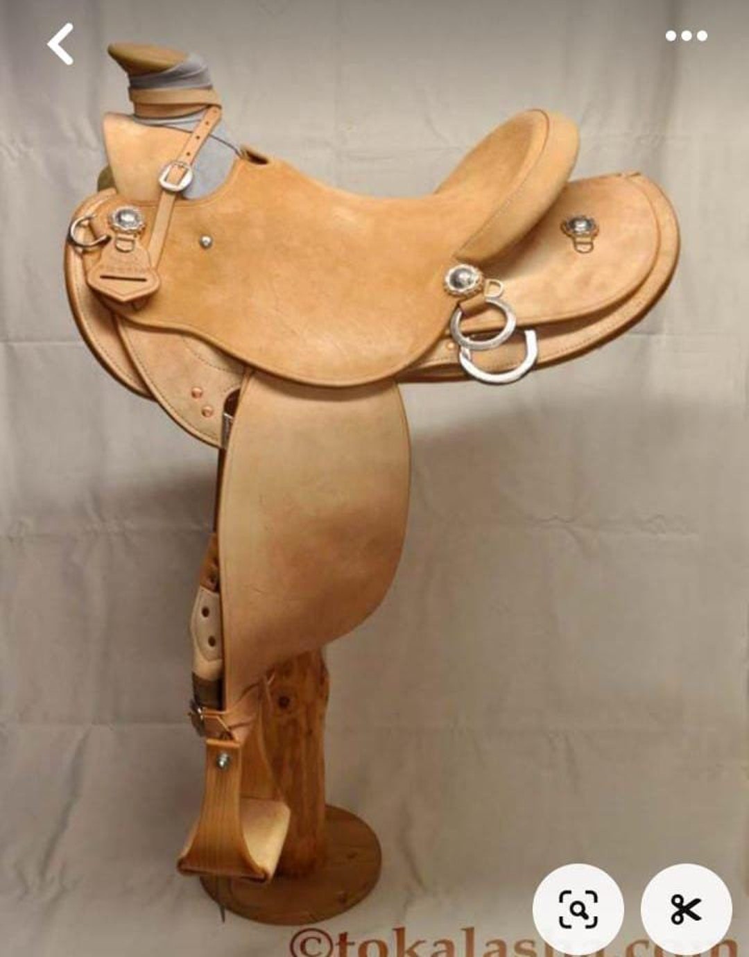 Selle western en cuir écologique couleur châtaignier et