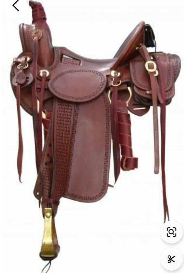 Sacoche De Selle En Cuir Marron Style Western - Pour Moto