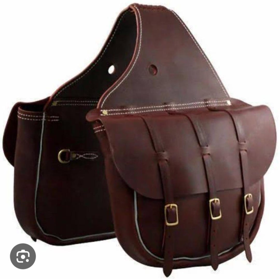 Elegant Beige Rivet Solid Durable Leather Saddle Bag