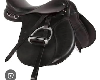 Black English Saddle – Lightweight & Flexible Trail Riding ''Horse Tack'' Seat Size 17''